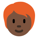 Twitter (Twemoji 14.0)  🧑🏿‍🦰  Person: Dark Skin Tone, Red Hair Emoji
