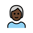 OpenMoji 13.1  🧑🏿‍🦳  Person: Dark Skin Tone, White Hair Emoji