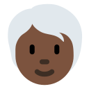Twitter (Twemoji 14.0)  🧑🏿‍🦳  Person: Dark Skin Tone, White Hair Emoji