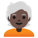 Google (Android 12L)  🧑🏿‍🦳  Person: Dark Skin Tone, White Hair Emoji