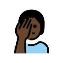 OpenMoji 13.1  🤦🏿  Person Facepalming: Dark Skin Tone Emoji