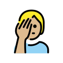OpenMoji 13.1  🤦🏼  Person Facepalming: Medium-light Skin Tone Emoji
