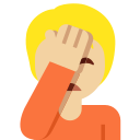 Twitter (Twemoji 14.0)  🤦🏼  Person Facepalming: Medium-light Skin Tone Emoji