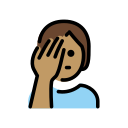 OpenMoji 13.1  🤦🏽  Person Facepalming: Medium Skin Tone Emoji