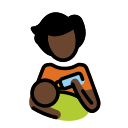 OpenMoji 13.1  🧑🏿‍🍼  Person Feeding Baby: Dark Skin Tone Emoji