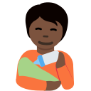 Twitter (Twemoji 14.0)  🧑🏿‍🍼  Person Feeding Baby: Dark Skin Tone Emoji