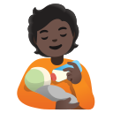 Google (Android 12L)  🧑🏿‍🍼  Person Feeding Baby: Dark Skin Tone Emoji