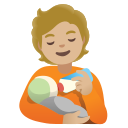 Google (Android 12L)  🧑🏼‍🍼  Person Feeding Baby: Medium-light Skin Tone Emoji
