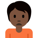Twitter (Twemoji 14.0)  🙍🏿  Person Frowning: Dark Skin Tone Emoji