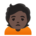 Google (Android 12L)  🙍🏿  Person Frowning: Dark Skin Tone Emoji