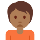 Twitter (Twemoji 14.0)  🙍🏾  Person Frowning: Medium-dark Skin Tone Emoji