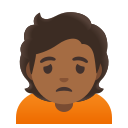 Google (Android 12L)  🙍🏾  Person Frowning: Medium-dark Skin Tone Emoji