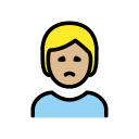 OpenMoji 13.1  🙍🏼  Person Frowning: Medium-light Skin Tone Emoji