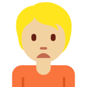 Twitter (Twemoji 14.0)  🙍🏼  Person Frowning: Medium-light Skin Tone Emoji