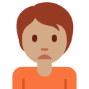 Twitter (Twemoji 14.0)  🙍🏽  Person Frowning: Medium Skin Tone Emoji