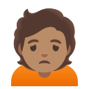Google (Android 12L)  🙍🏽  Person Frowning: Medium Skin Tone Emoji