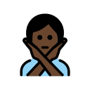 OpenMoji 13.1  🙅🏿  Person Gesturing NO: Dark Skin Tone Emoji