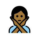 OpenMoji 13.1  🙅🏾  Person Gesturing NO: Medium-dark Skin Tone Emoji