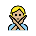 OpenMoji 13.1  🙅🏼  Person Gesturing NO: Medium-light Skin Tone Emoji