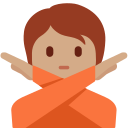 Twitter (Twemoji 14.0)  🙅🏽  Person Gesturing NO: Medium Skin Tone Emoji