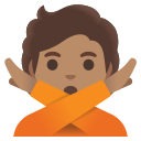 Google (Android 12L)  🙅🏽  Person Gesturing NO: Medium Skin Tone Emoji