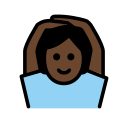 OpenMoji 13.1  🙆🏿  Person Gesturing OK: Dark Skin Tone Emoji
