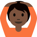 Twitter (Twemoji 14.0)  🙆🏿  Person Gesturing OK: Dark Skin Tone Emoji