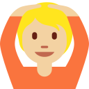 Twitter (Twemoji 14.0)  🙆🏼  Person Gesturing OK: Medium-light Skin Tone Emoji
