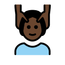 OpenMoji 13.1  💆🏿  Person Getting Massage: Dark Skin Tone Emoji