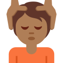 Twitter (Twemoji 14.0)  💆🏾  Person Getting Massage: Medium-dark Skin Tone Emoji