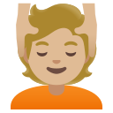 Google (Android 12L)  💆🏼  Person Getting Massage: Medium-light Skin Tone Emoji