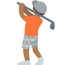 Twitter (Twemoji 14.0)  🏌🏾  Person Golfing: Medium-dark Skin Tone Emoji