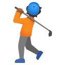 Google (Android 12L)  🏌🏾  Person Golfing: Medium-dark Skin Tone Emoji