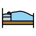 OpenMoji 13.1  🛌🏿  Person In Bed: Dark Skin Tone Emoji