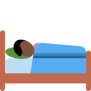 Twitter (Twemoji 14.0)  🛌🏿  Person In Bed: Dark Skin Tone Emoji