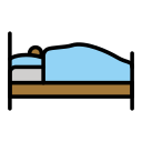 OpenMoji 13.1  🛌🏾  Person In Bed: Medium-dark Skin Tone Emoji