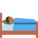 Twitter (Twemoji 14.0)  🛌🏾  Person In Bed: Medium-dark Skin Tone Emoji