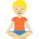 Twitter (Twemoji 14.0)  🧘🏼  Person In Lotus Position: Medium-light Skin Tone Emoji