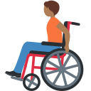Twitter (Twemoji 14.0)  🧑🏾‍🦽  Person In Manual Wheelchair: Medium-dark Skin Tone Emoji