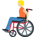Twitter (Twemoji 14.0)  🧑🏼‍🦽  Person In Manual Wheelchair: Medium-light Skin Tone Emoji