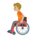 Google (Android 12L)  🧑🏼‍🦽  Person In Manual Wheelchair: Medium-light Skin Tone Emoji