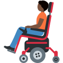Twitter (Twemoji 14.0)  🧑🏿‍🦼  Person In Motorized Wheelchair: Dark Skin Tone Emoji