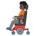Google (Android 12L)  🧑🏿‍🦼  Person In Motorized Wheelchair: Dark Skin Tone Emoji