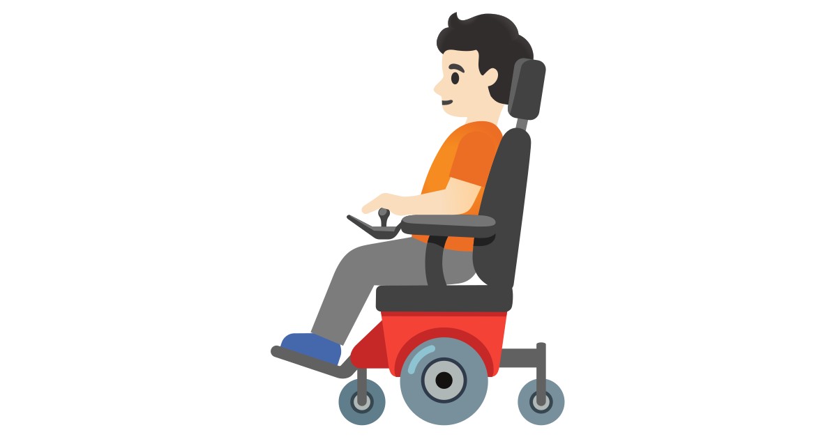 🧑🏻‍🦼  Person In Motorized Wheelchair: Light Skin Tone
