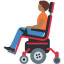 Twitter (Twemoji 14.0)  🧑🏾‍🦼  Person In Motorized Wheelchair: Medium-dark Skin Tone Emoji