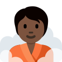 Twitter (Twemoji 14.0)  🧖🏿  Person In Steamy Room: Dark Skin Tone Emoji