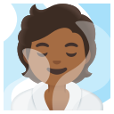 Google (Android 12L)  🧖🏾  Person In Steamy Room: Medium-dark Skin Tone Emoji