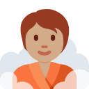 Twitter (Twemoji 14.0)  🧖🏽  Person In Steamy Room: Medium Skin Tone Emoji