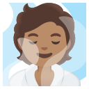 Google (Android 12L)  🧖🏽  Person In Steamy Room: Medium Skin Tone Emoji