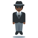 Twitter (Twemoji 14.0)  🕴🏿  Person In Suit Levitating: Dark Skin Tone Emoji